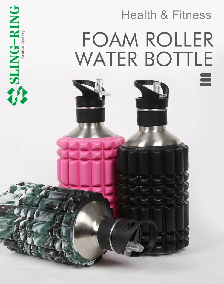 750ml Single Wall Stainless Steel Sport Water Bottle with Foam Roller Coated