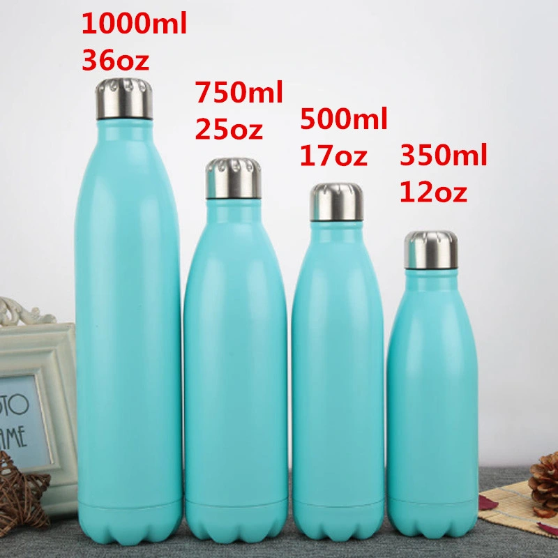 Wholesale Single Wall 750ml 304 Stainless Steel Cola Shaped Sports Water Bottle