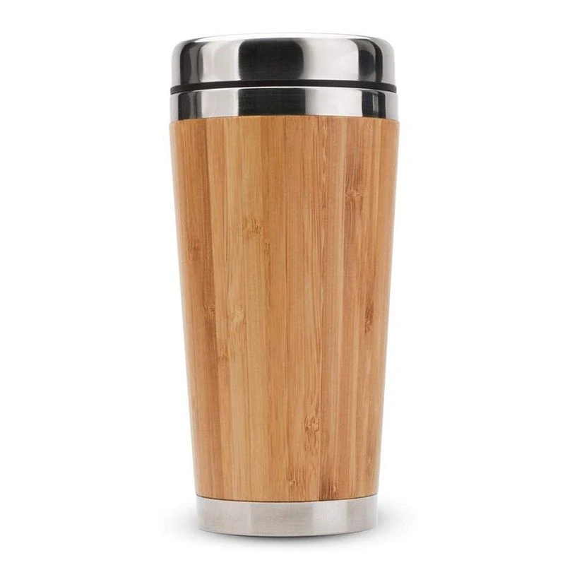20oz Eco-Friendly Wholesale Sublimation Custom Printed Logo Double Wall 18/8 Stainless Steel Auto Tumbler Bamboo Travel Coffee Cup Mug with Lid